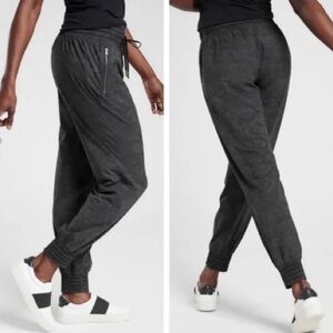 Athleta Charcoal Joggers with Zipper Detail